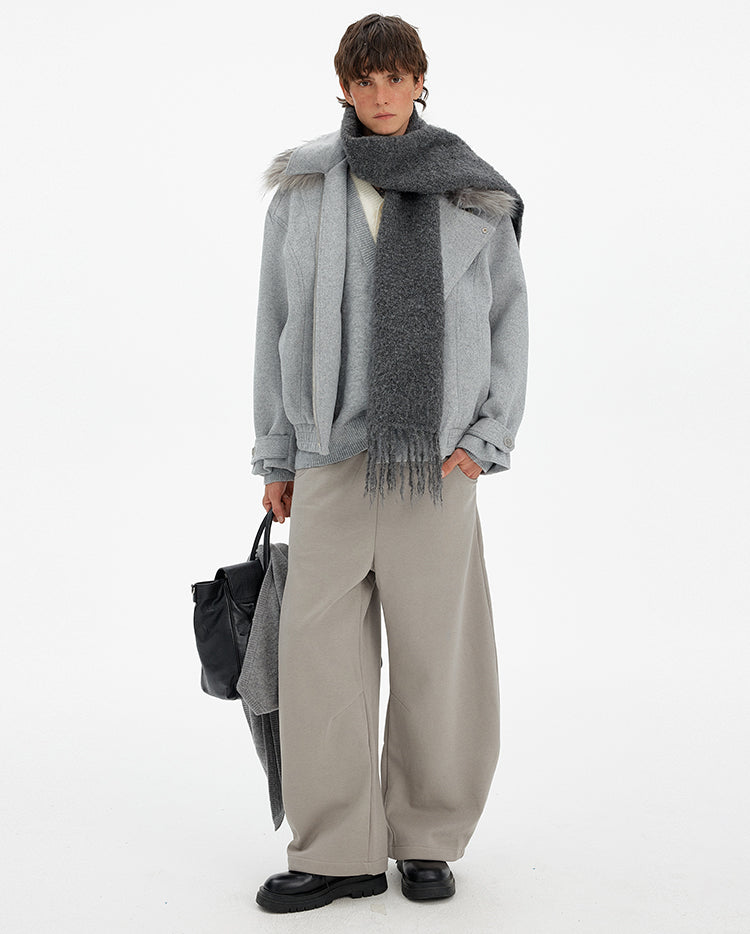MADWITCH DECONSTRUCTED FUR COLLAR PARKA #990922