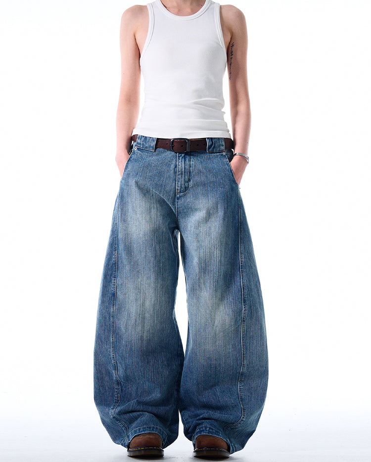 MADWITCH HEAVYWEIGHT LOOSE-FIT WASHED JEANS #DR8802