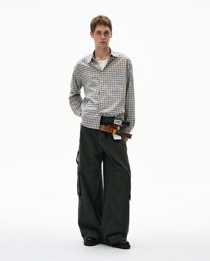 MADWITCH CHECKERED LONG SLEEVE SHIRT #RC86