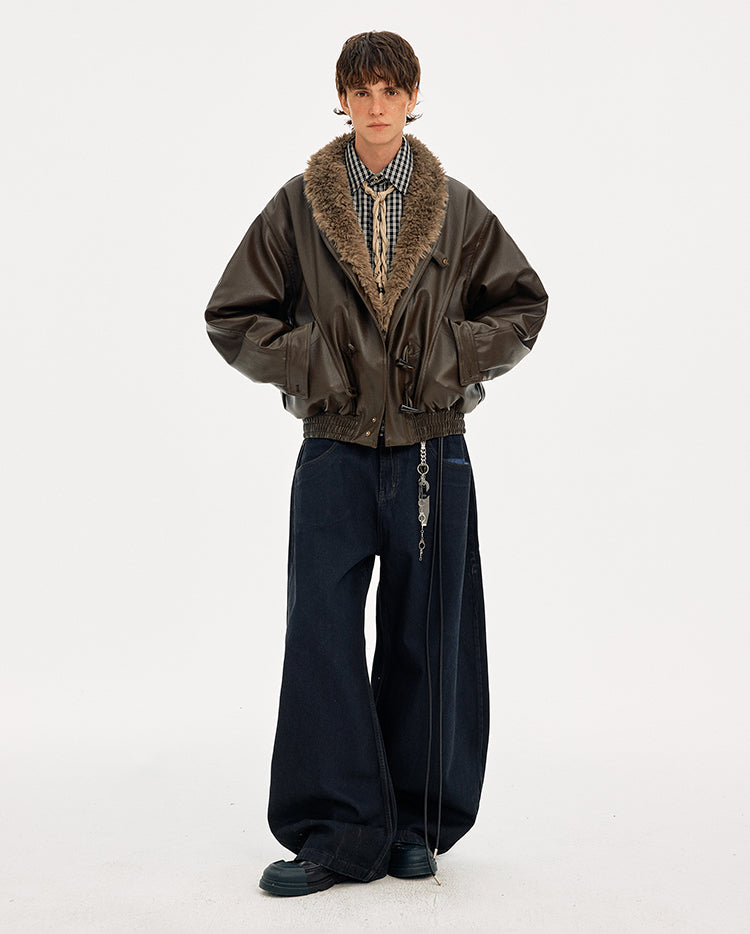 MADWITCH HORN BUTTON LEATHER QUILTED JACKET #AW25507