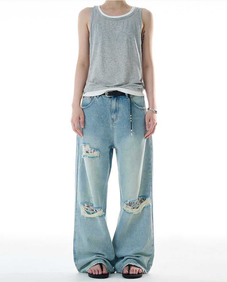 MADWITCH STRAIGHT LEG RIPPED JEANS #CK9579