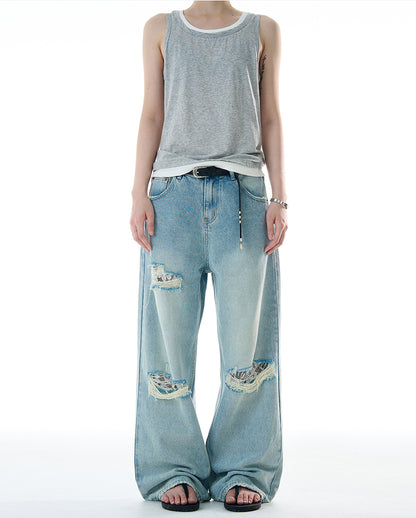 MADWITCH STRAIGHT LEG RIPPED JEANS #CK9579