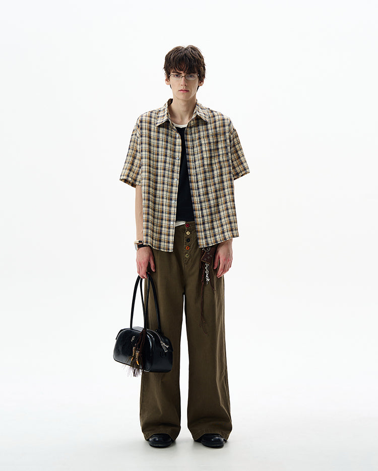 MADWITCH CONTRAST CHECKERED SHIRT #CR251