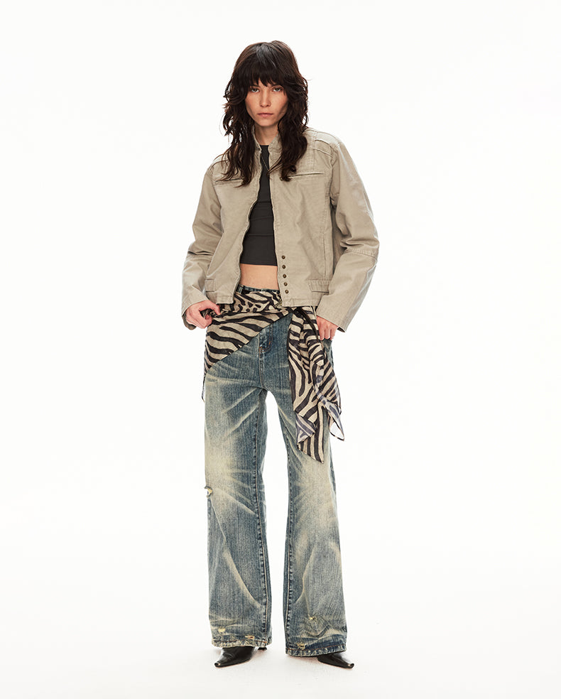 MADWIT RIPPED HIGH STREET JEANS #GD007