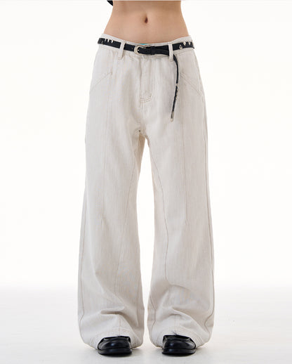 MADWITCH LINEN BLEND WHITE JEANS #CK9657