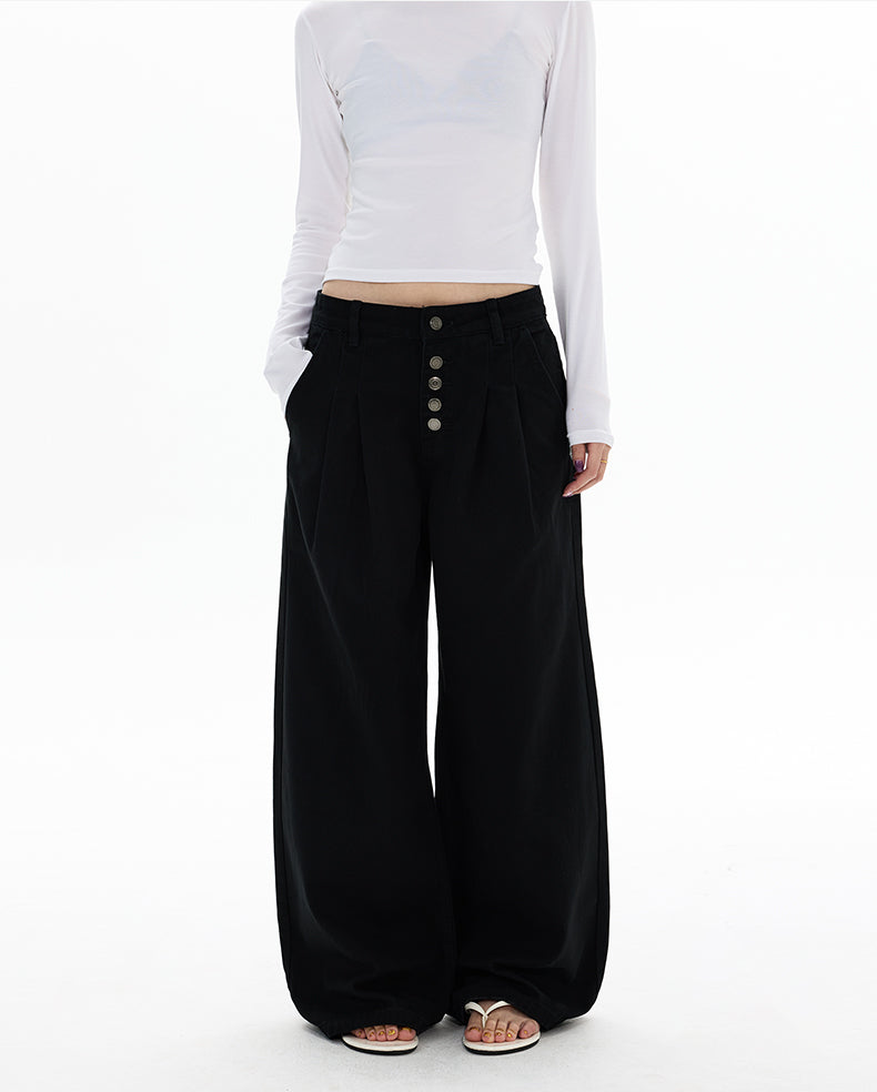 MADWITCH DOUBLE PLEAT BUTTON TROUSERS #G6935