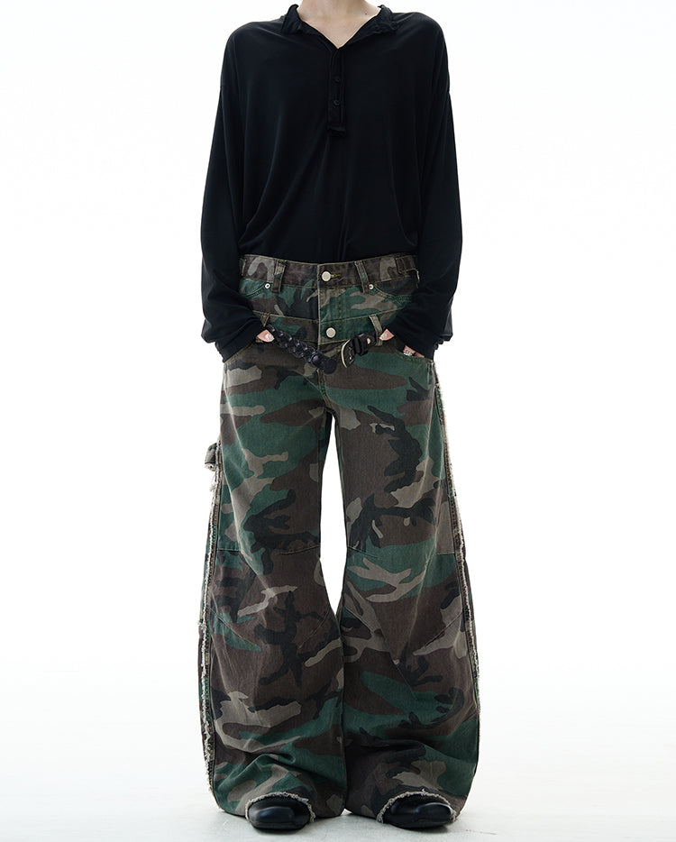 MADWITCH DESIGN CAMO CARGO PANTS #G6841