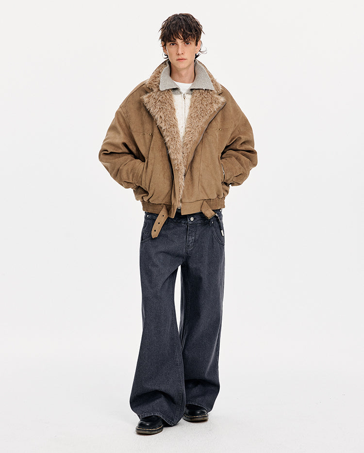 MADWITCH SUEDE DECONSTRUCTED FUR COAT #991081