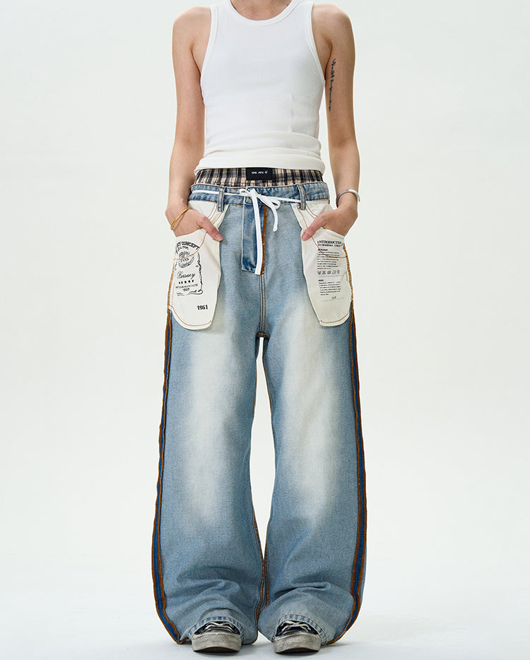 MADWITCH ORIGINAL WASHED DENIM PANTS #G6615