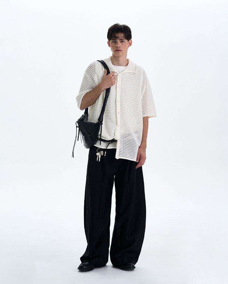 MADWITCH MESH KNIT SHORT SLEEVE TOP #DF8448