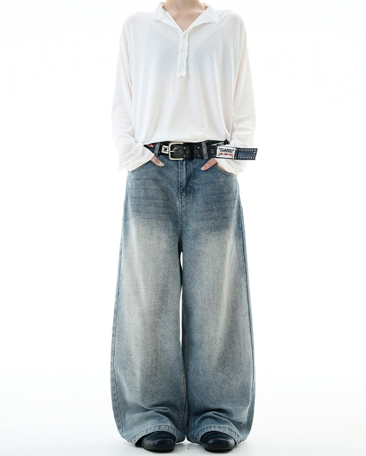 MADWITCH UNISEX DIRTY WASHED DENIM JEANS #G6846