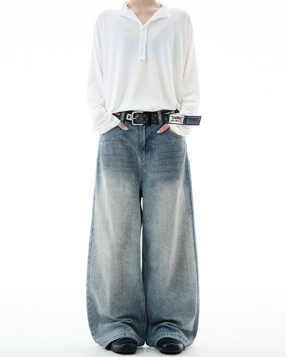 MADWITCH UNISEX DIRTY WASHED DENIM JEANS #G6846