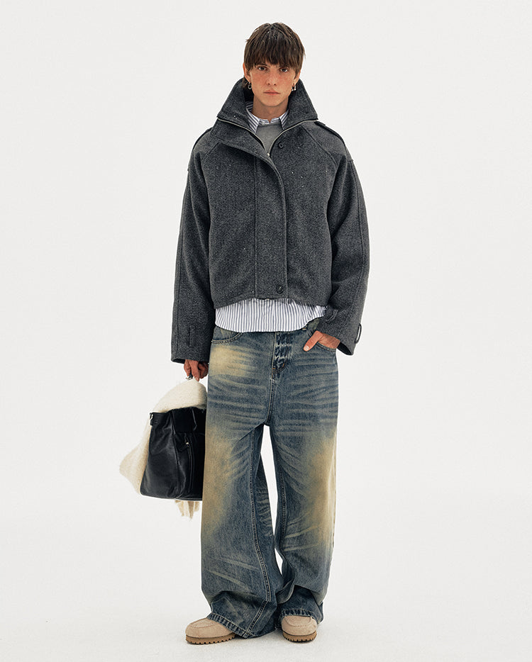 MADWITCH WOOL BOX PARKA #MY162
