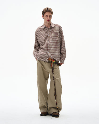 MADWITCH UNISEX VINTAGE PLAID LONG SHIRT #CR6215