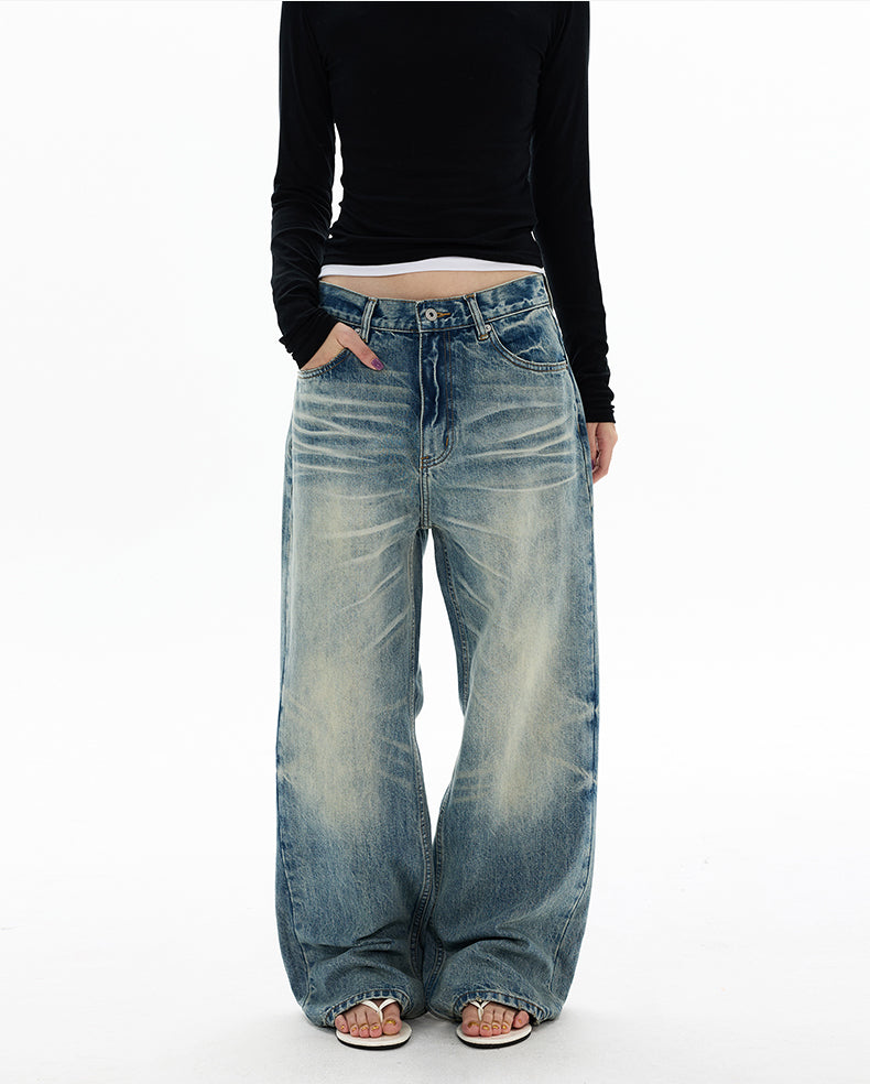 MADWITCH VINTAGE WASHED STRAIGHT JEANS #GP9768