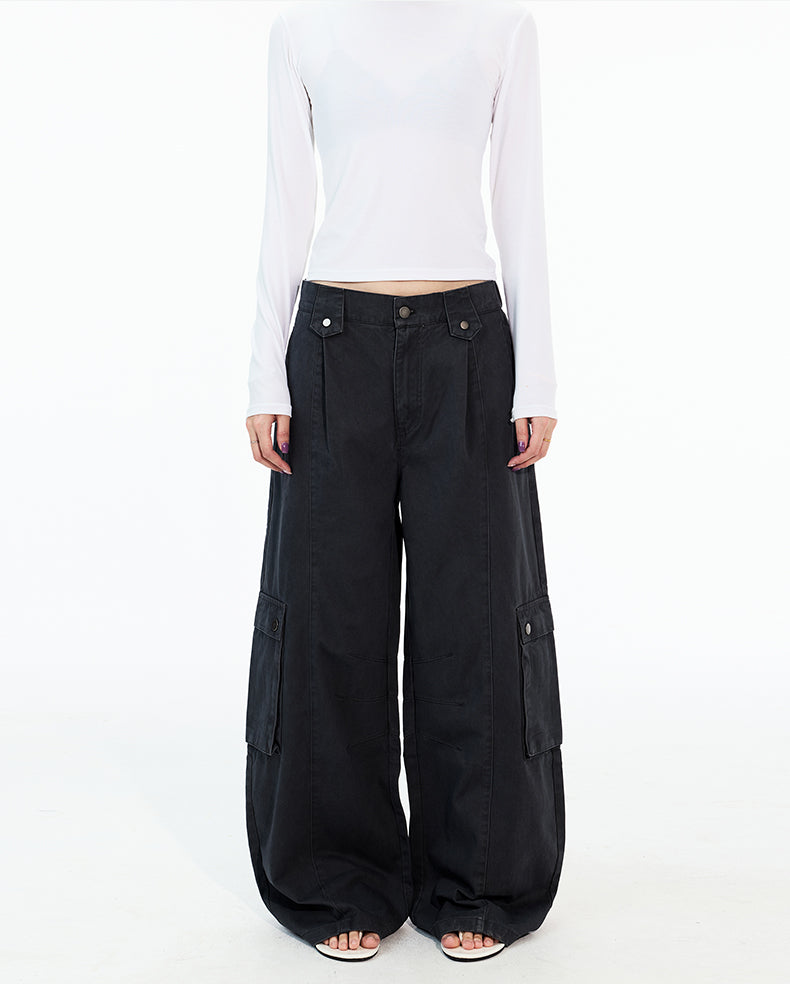 MADWITCH PLEATED MULTI-POCKET WORK PANTS #A619