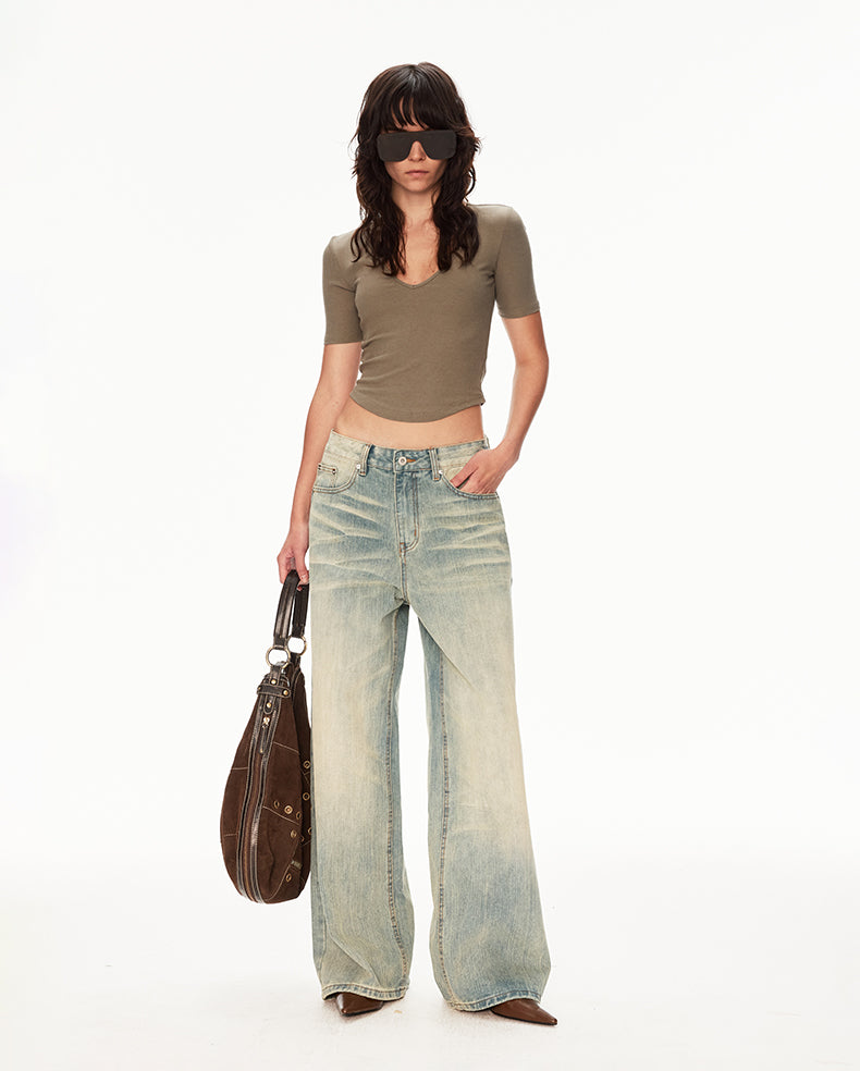 MADWIT YELLOW WASH BAMBOO JEANS #DR8816