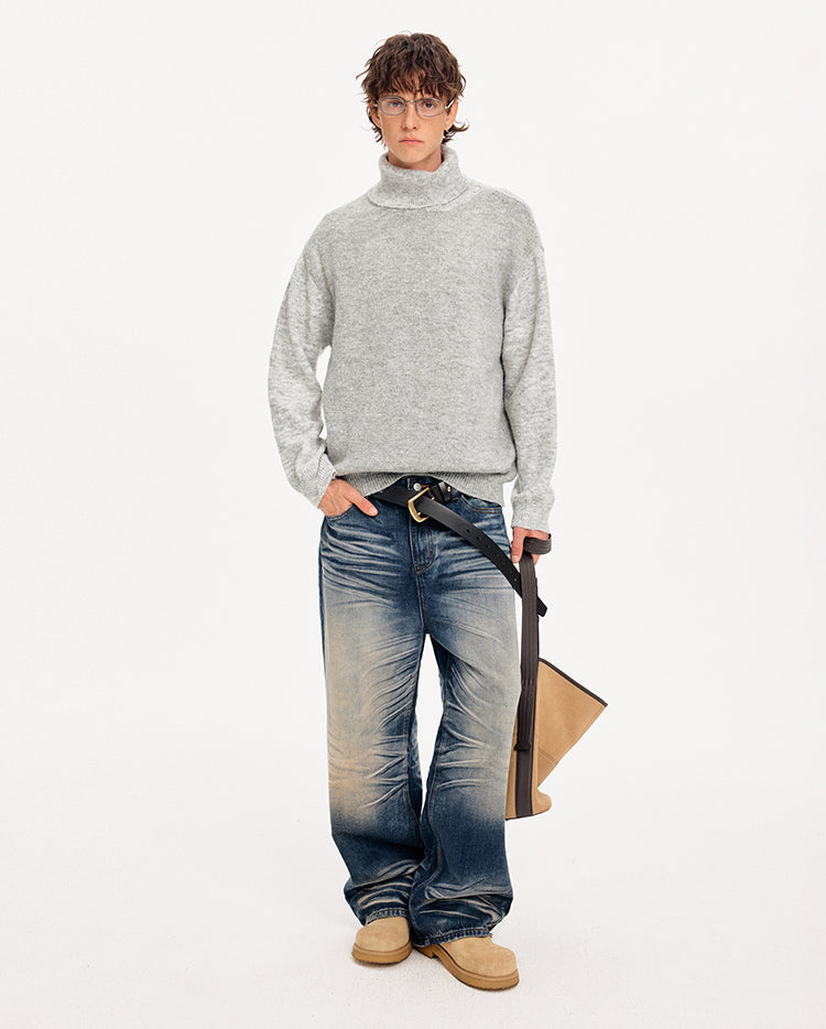 MADWITCH WOOL BLEND STAND COLLAR SWEATER #72672