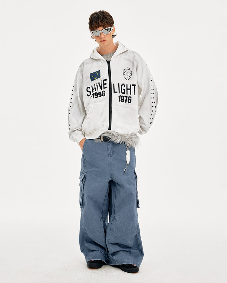 MADWITCH VINTAGE HOODED SWEATSHIRT LETTER PRINT #AW25169