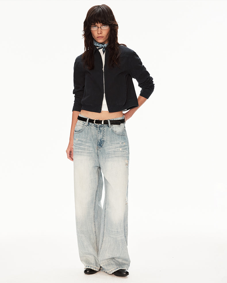 MADWIT DISTRESSED FADED JEANS #WH0A125