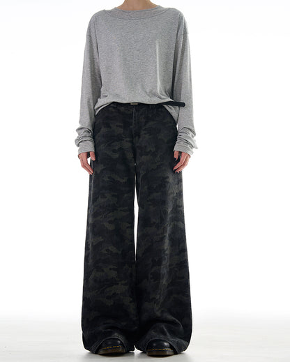 MADWITCH WASHED CAMO CASUAL PANTS #L844