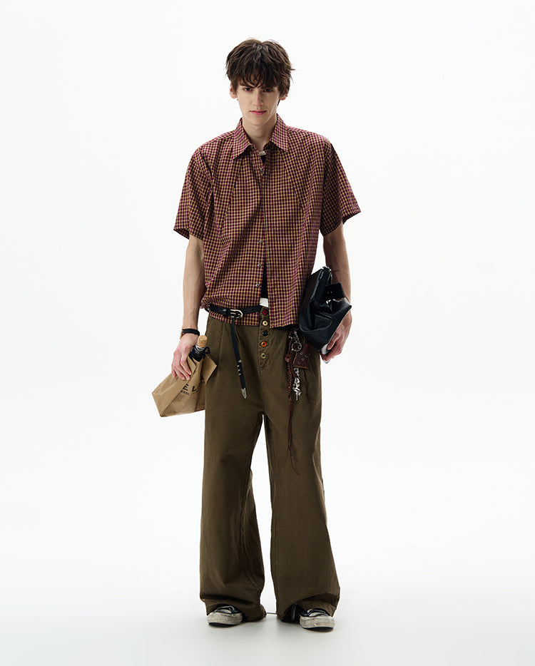 MADWITCH VINTAGE CHECKERED SHIRT #CW1201