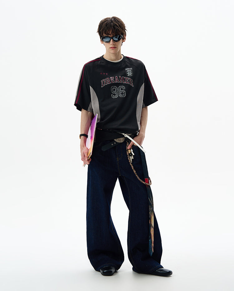 MADWITCH VINTAGE LETTER PRINT TEE #990559