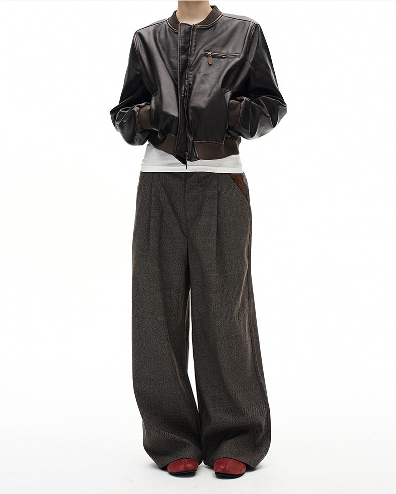 MADWITCH PREPPY PLAID WIDE TROUSERS #25036