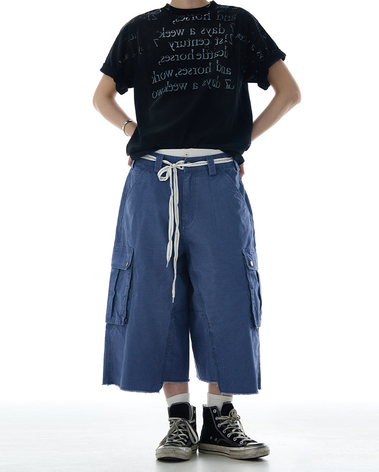 MADWITCH MULTI-POCKET UTILITY CARGO SHORTS #A601