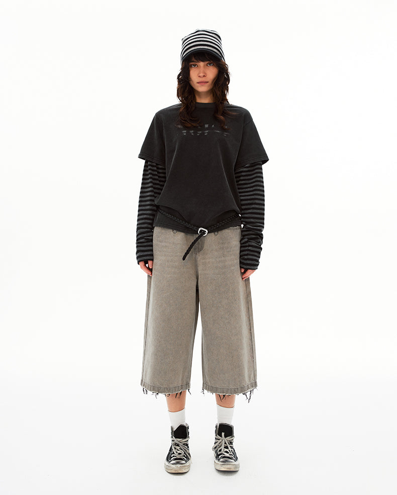 MADWIT FRAYED WASHED JEANS #K731