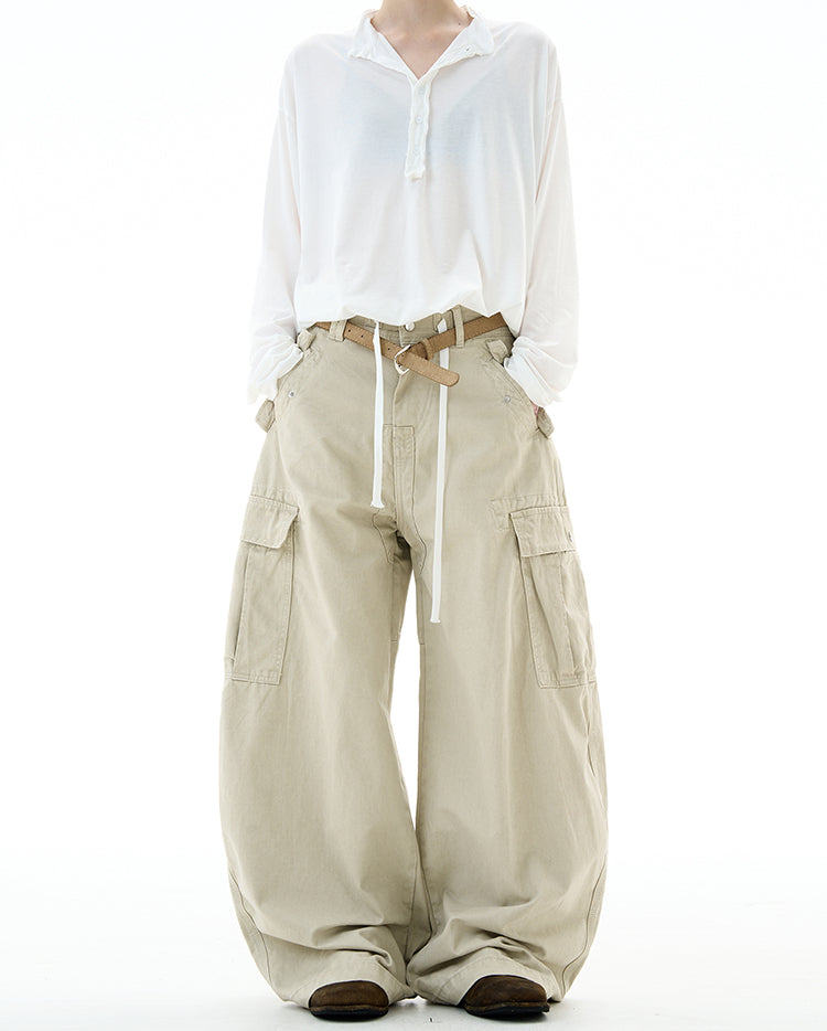 MADWITCH DRAWSTRING MULTI-POCKET CARGO PANTS #Z030