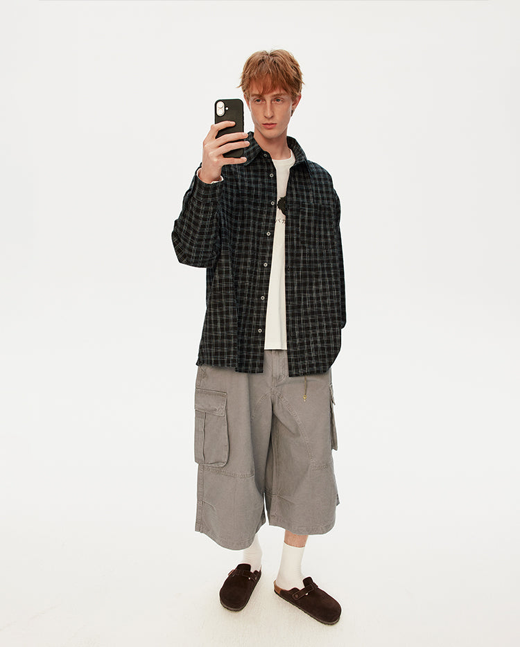 MADWITCH BLACK PLAID SHIRT #CS127