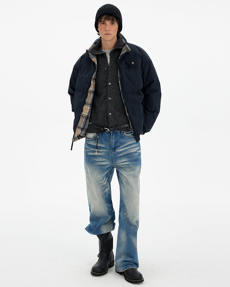 MADWITCH REVERSIBLE PLAID PUFFER JACKET #254YR10160