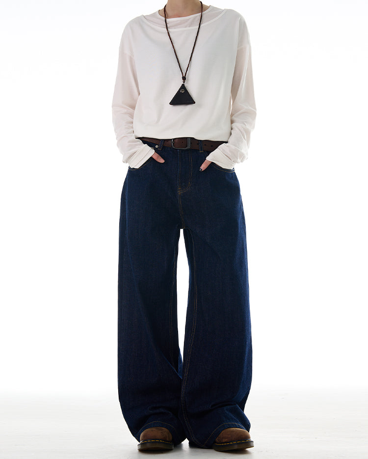 MADWITCH CUFFED STRAIGHT LEG JEANS #G6679-1