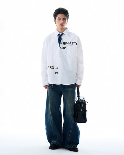 MADWITCH PRINTED WHITE SHIRT #MD4138