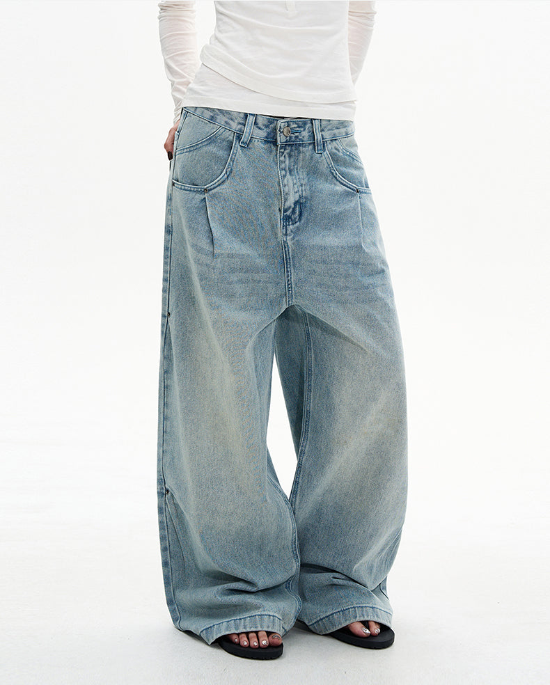 MADWITCH CREASE BLUE JEANS #D1657