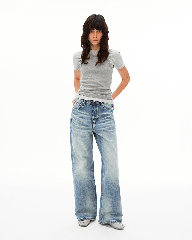 MADWIT WASHED STRAIGHT JEANS #GP9791
