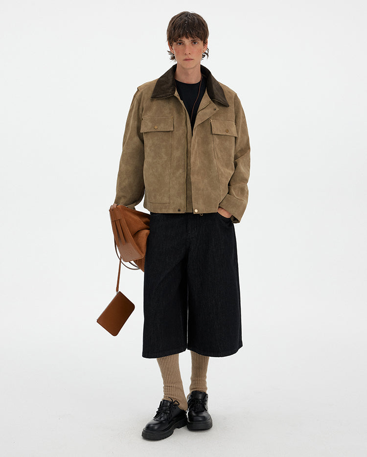 MADWITCH DECONSTRUCTED SUEDE CORDUROY JACKET #Y25203