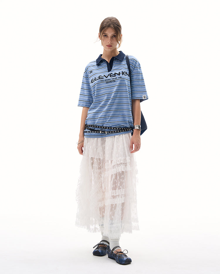 MADWITCH STRIPED POLO T-SHIRT #TH78
