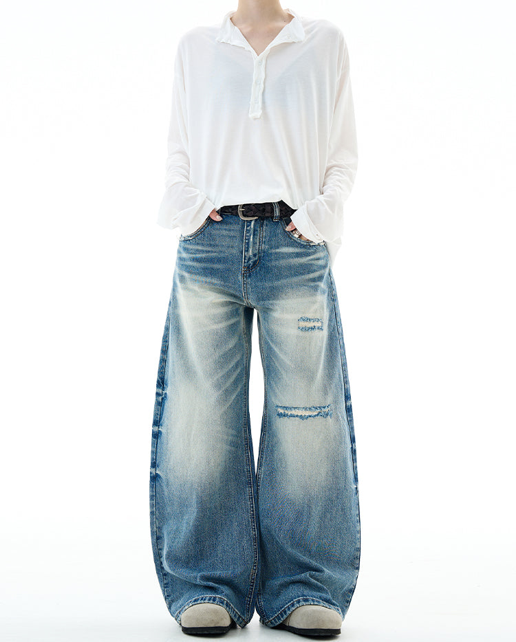 MADWITCH UNISEX INS STYLE DISTRESSED DENIM JEANS #G6867