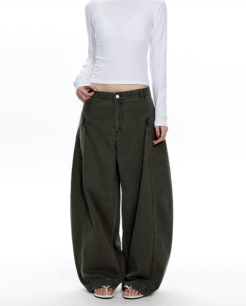 MADWITCH DECONSTRUCTED WASHED WIDE PANTS #A620