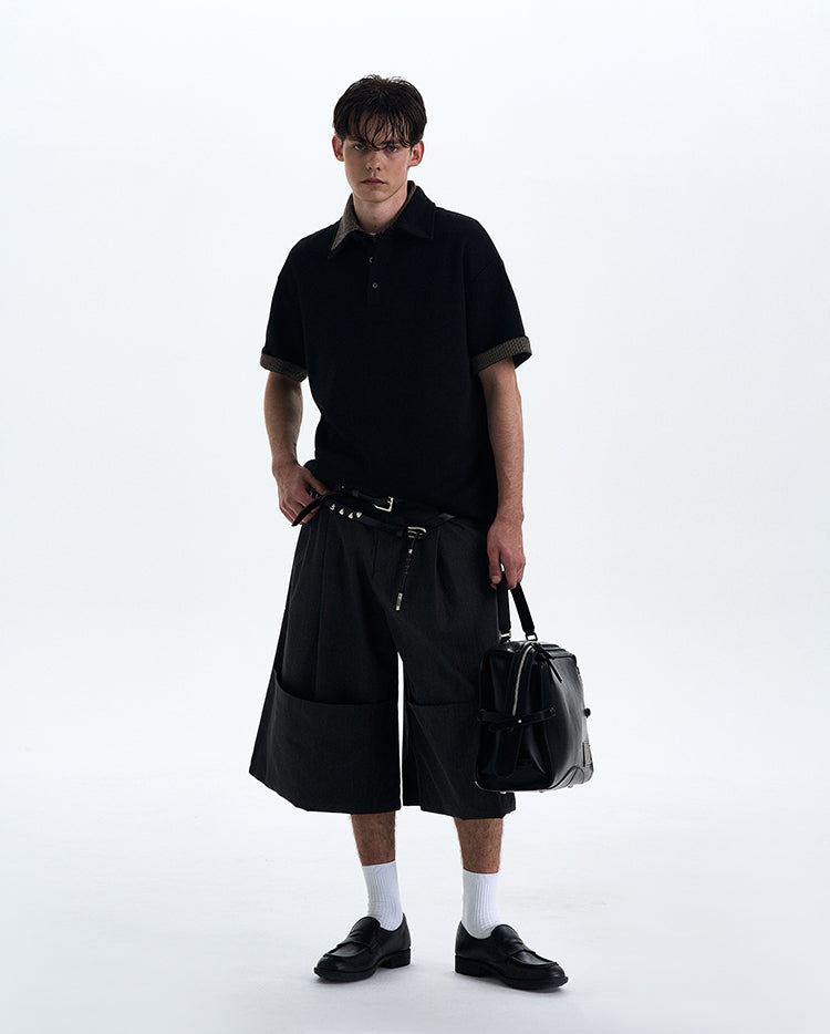 MADWITCH PLAID TURN-DOWN COLLAR SHORT SLEEVE SHIRT #C1768C25