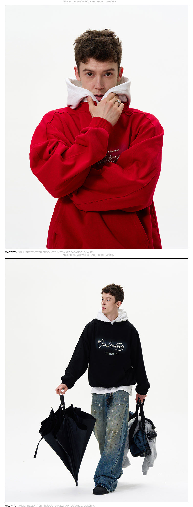 MADWITCH STYLISH HOODED SWEATSHIRT #MD3608