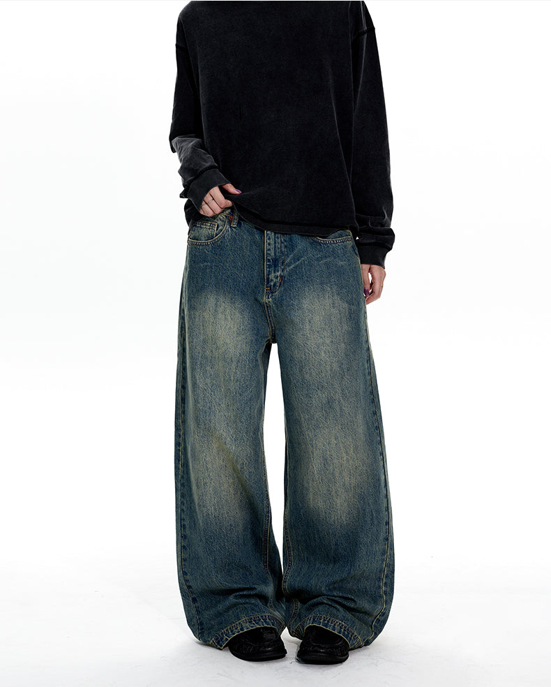 MADWITCH VINTAGE WASHED WIDE LEG JEANS #CK5576