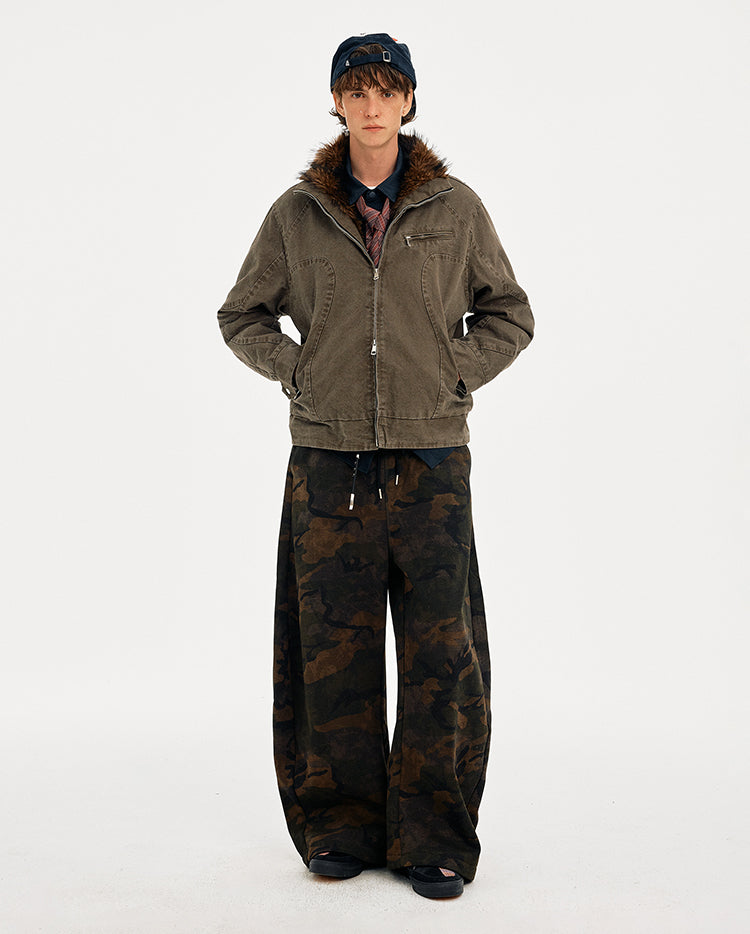 MADWITCH DECONSTRUCTED VINTAGE QUILTED FUR JACKET #AW25163