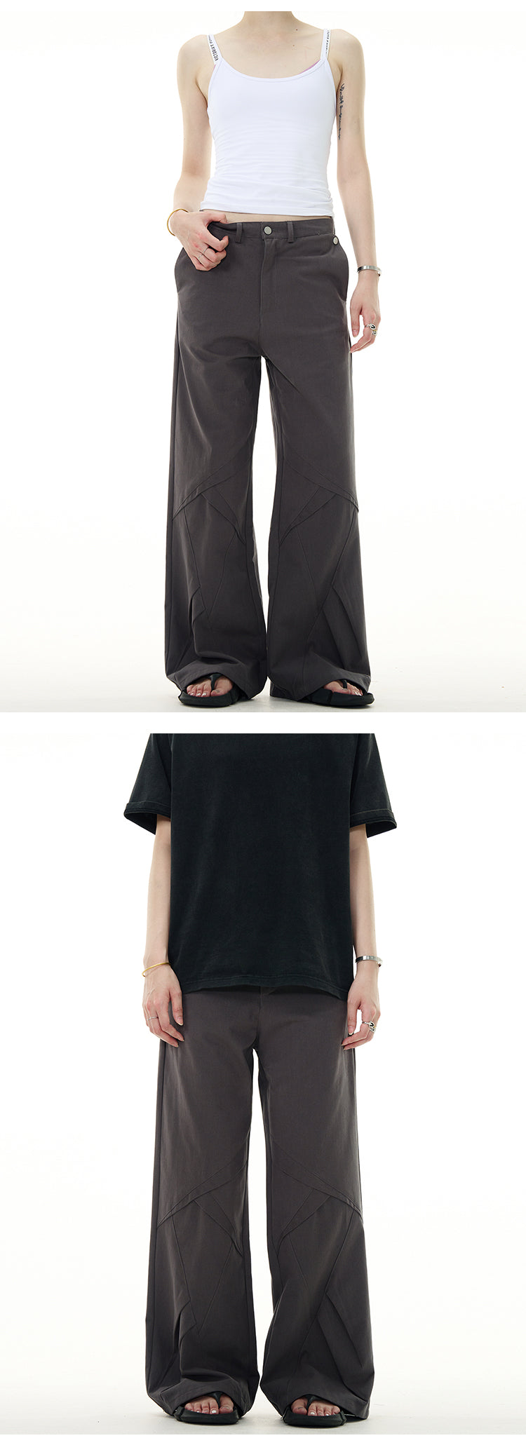 MADWITCH PATCHWORK CASUAL PANTS #C718