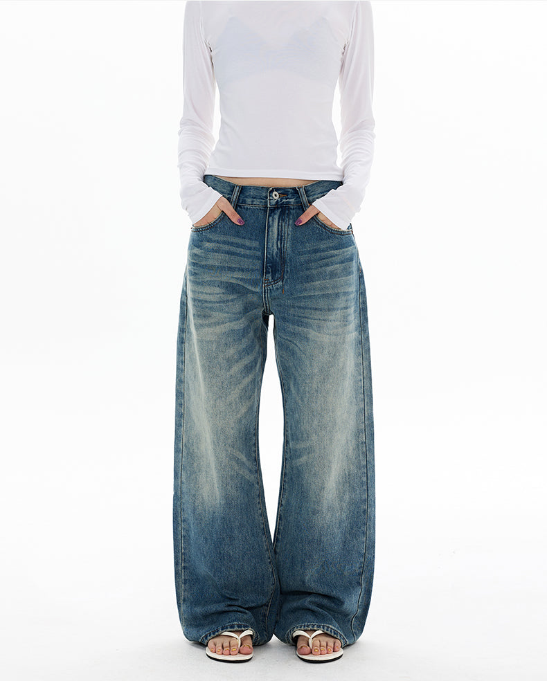MADWITCH VINTAGE WASHED WIDE LEG JEANS #CK5550