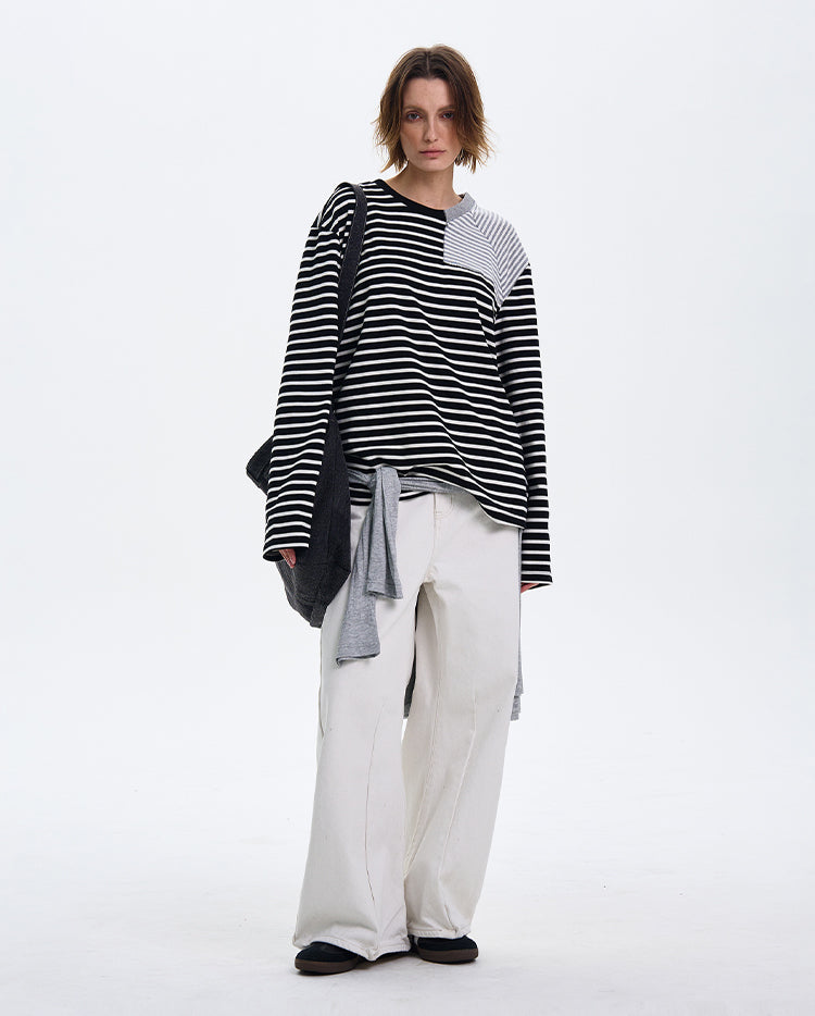 MADWITCH STRIPED CONTRAST LONG SLEEVE #SD12