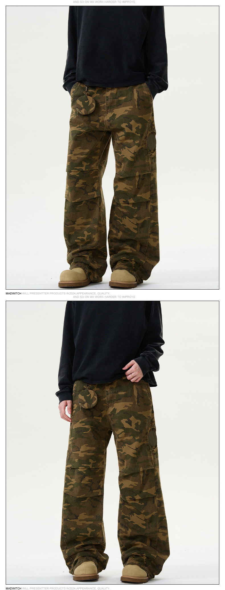 MADWITCH CAMOUFLAGE STRAIGHT LEG WORK PANTS #DCC808