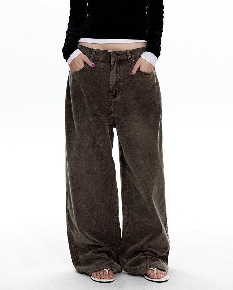 MADWITCH WASHED CORDUROY STRAIGHT JEANS #GPC3571